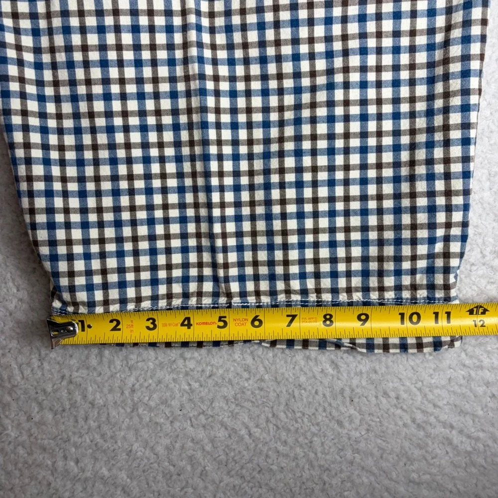 American Eagle Plaid baggy Shorts Mens 34 Blue Brown skater Y2K Longer Length - Picture 6 of 8